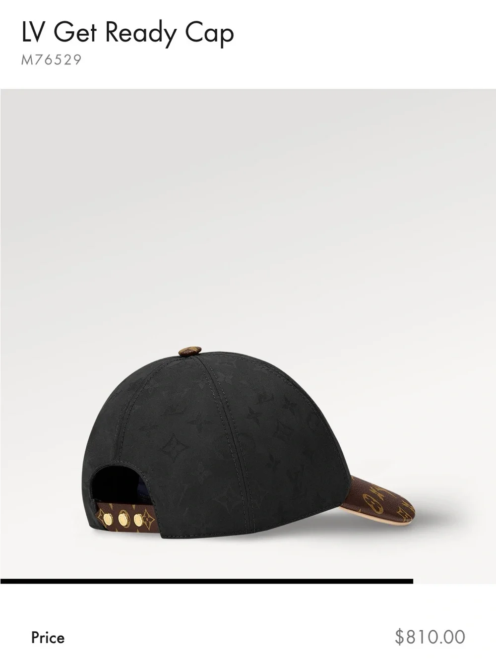 Louis Vuitton Get Ready Black Monogram Cap Large Preloved.
